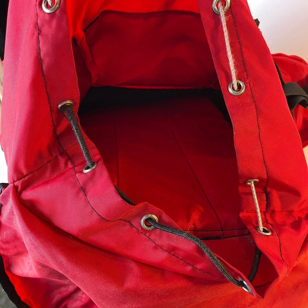 Vintage LL Bean Continental Rucksack Hiking Backpack Red Black Pack